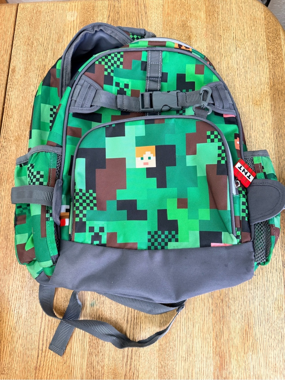 Pottery Barn kids Mackenzie Large Minecraft camo green pixel backpack no monogrm